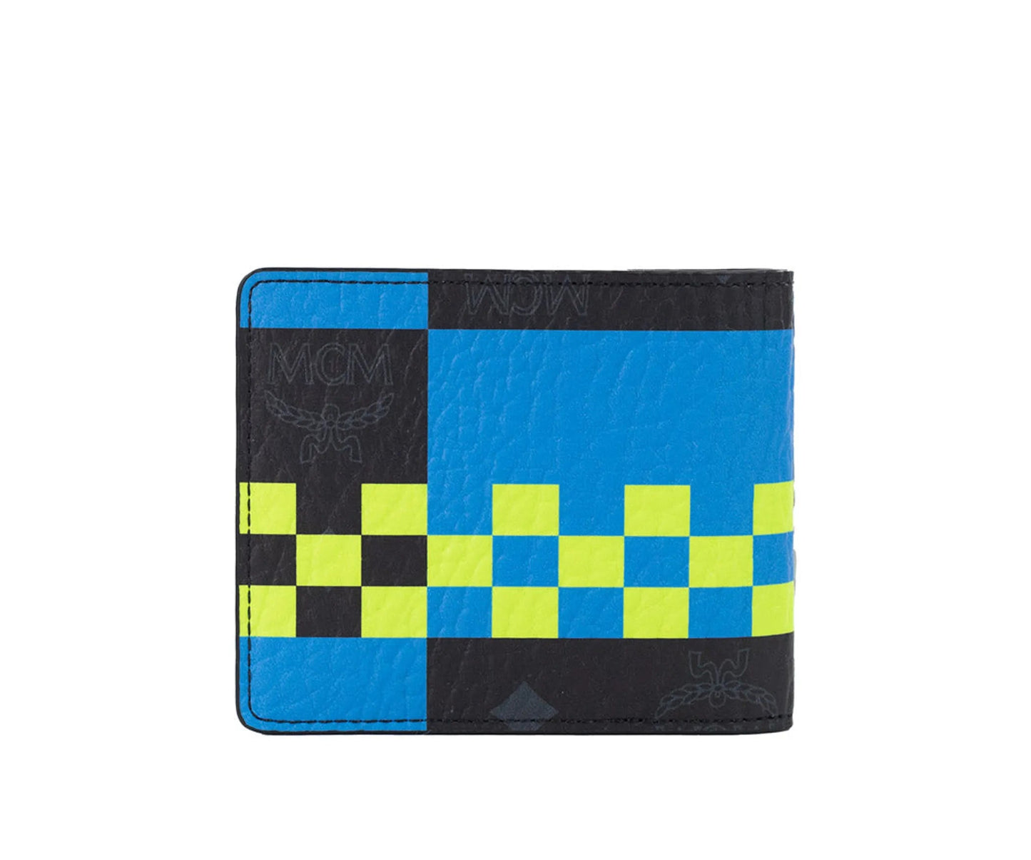 MCM Aren Small Checkerboard Leather Bifold Wallet