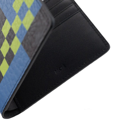 MCM Aren Small Checkerboard Leather Bifold Wallet