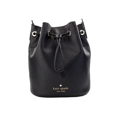 Kate Spade Rosie Medium Black Pebble Leather Bucket Bag
