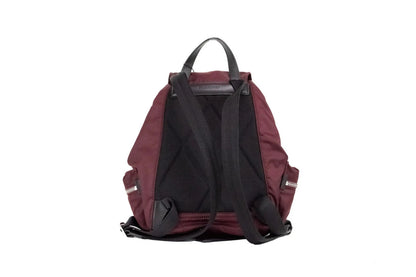 Burberry Medium Burgundy Econyl Nylon Rucksack Drawstring Backpack Bookbag