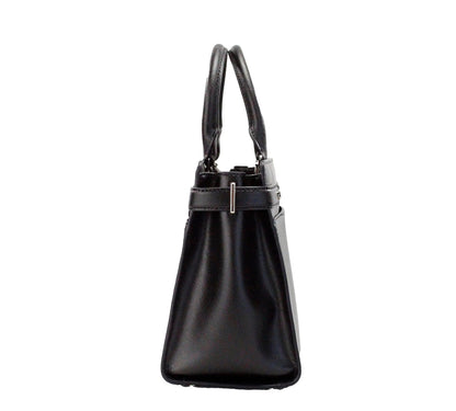 Kate Spade Staci Medium Black Saffiano Leather Satchel Bag