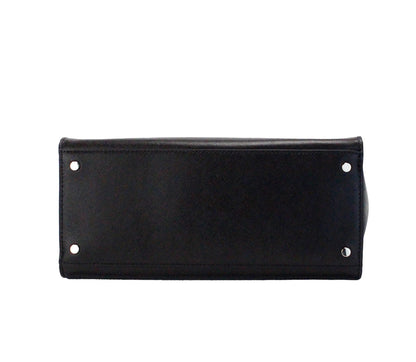 Kate Spade Staci Medium Black Saffiano Leather Satchel Bag